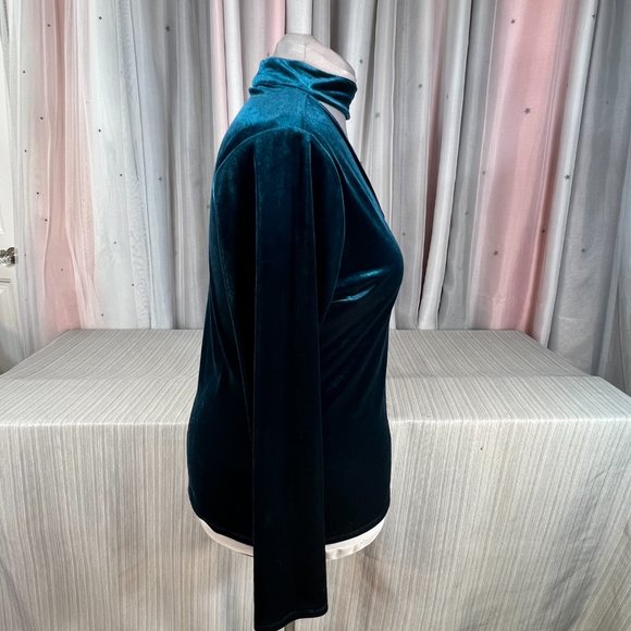 TAHARI Choker Cutout Long Sleeved Velour Top XL - Picture 2 of 6